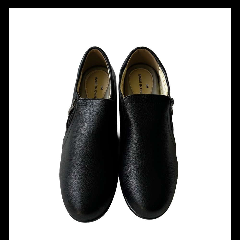 Women's Size 8M Dr. Leonard's Side Zip COMFIT SUPPORT Padded Insole Shoe / Black